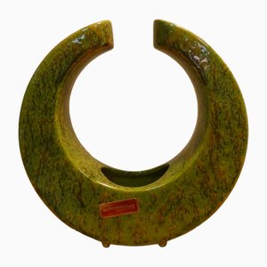 Cendrier Émaillé Vert par Roberto Rigon pour Bertoncello Ceramiche Darte, Italie, 1970s