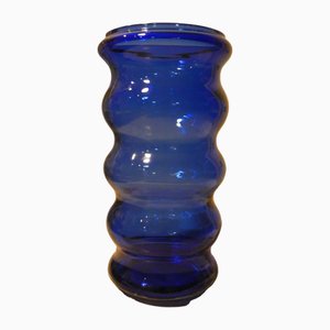 Vaso in vetro di Murano blu cobalto di Marcello Furlan - Murano, Italia, 1987