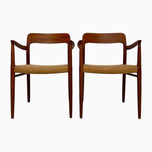 Vintage Danish No. 56 Dining Chairs in Teak by Niels O. Møller for J.L. Møller, 1950s, Set of 2