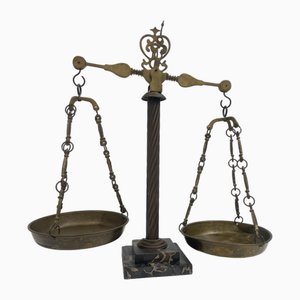 Balance Vintage en Bronze et en Marbre, 1920s