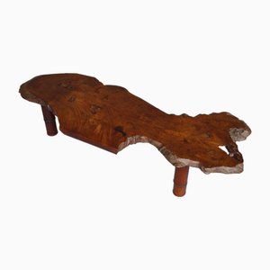 Mesa baja japonesa de época Showa de bambú y madera, años 60