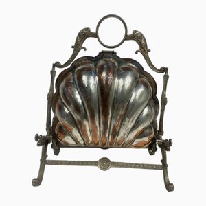 Antique Biscuit Holder Shell in Silver, 1950s