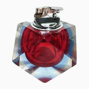 Encendedor italiano vintage de cristal, años 70