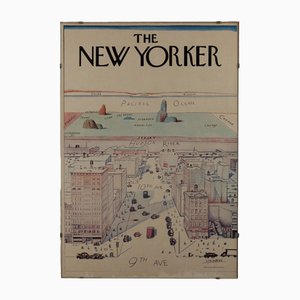Póster de portada del New Yorker con vista del mundo de Saul Steinberg