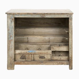 Display Furniture in Teak with Blue Patina