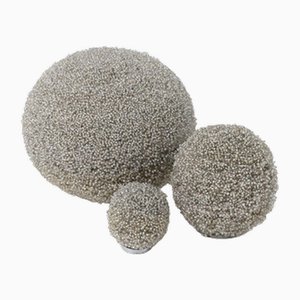 Vintage Glass-Pearl Lamps, 1970s, Set of 3