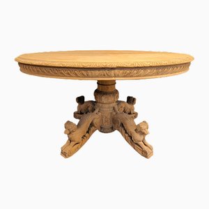 Pedestal Table with Carved Dog Legs