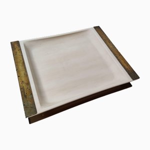 Tray with Brass Handles by Guzzini, Italy