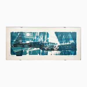Ute Schmolling, Seglerhafen 32/100, 1960, Linocut, Framed