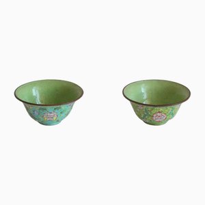 19th Century Canton Enamel Bowls, China, Set of 2