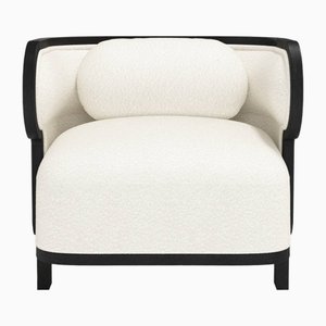 Odette Curvy Club Chair with Black Oak Wood Frame from Fred & Juul