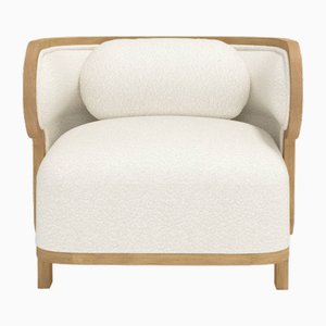 Odette Curvy Club Chair with Natural Oak Wood Frame from Fred & Juul