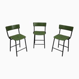 Chaises et Tabourets Mid-Century, 1960s Set de 3
