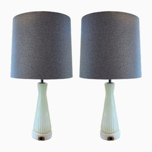 Large Mid-Century Murano Glass Table Lamps, 1960s, Set of 2
