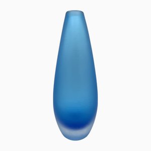 Blue Engraved Vase by Paolo Venini for Venini, 1992