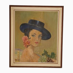 Spanish Flamenco Dancer, 1950s, Painting, Framed