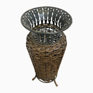 Woven Willow Stick Umbrella Stand, 1950s