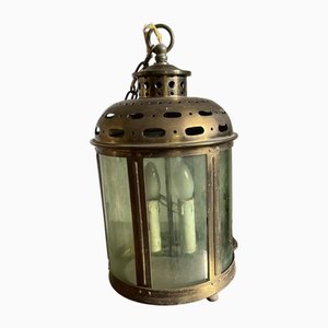 Large Brass and Glass Hall Lantern