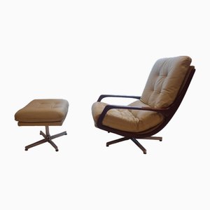 Lounge Chair & Stool by Eugen Schmidt for Soloform, 1960s, Set of 2
