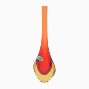 Vaso Sommerso in vetro di Murano di Flavio Poli, 1959
