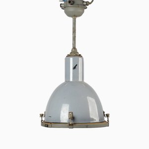 Industrielle blaue Emaille Hängelampe von Elektrosvit Emaille Lamp, 1950er