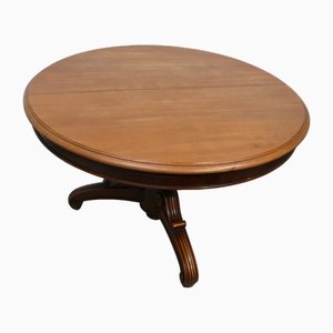 Antique Round Dining Table in Oak, 1870s