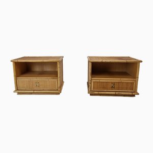 Tables de Chevet en Bambou et Rotin de Dal Vera, Italie, 1970s, Set de 2