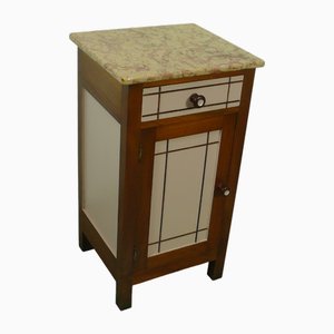Art Nouveau Bedside Cabinet with Marble Top, 1930s