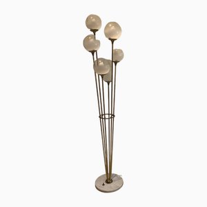 Alberello Stehlampe aus Marmor, Messing & Glas von Stilnovo, Italien, 1960er