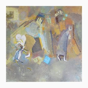 Huile sur Toile Victor Karnauh, Meeting II, 1990s