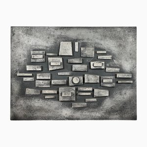 Relief Mural Brutaliste Mid-Century en Aluminium Coulé de Stadler Design, 1960s