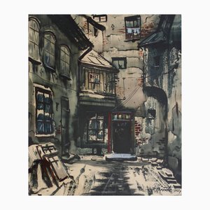 Janis Brekte, Riga Motif, 1972, Acquerello su carta
