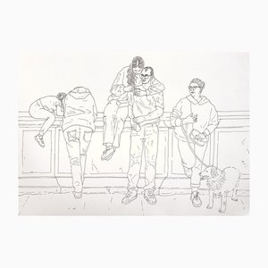 Anna Wardega, una compañera, dibujo a tinta, 2023