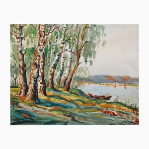 Janis Brekte, Lake, 1965, Watercolor on Paper
