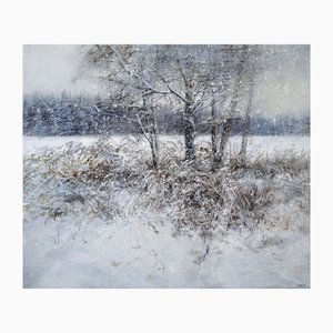 Janis Zingitis, Heavy Snow, 2021, Olio su tela