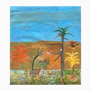Iszchan Nazarian, Saint Francis, Acrylic on Canvas, 1993