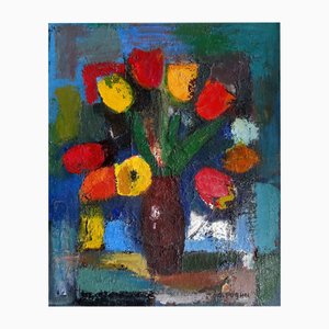 Aleksandr Rodin, Bouquet of Tulips, 1980, Oil on Canvas