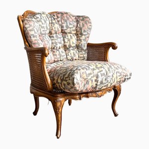 Vintage French Rattan Armchair, 1960s