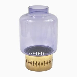 Mid-Century Scandinavian Glass & Brass Candleholder Model L 95 from Hans-Agne Jakobsson Ab Markaryd, Sweden, 1960s