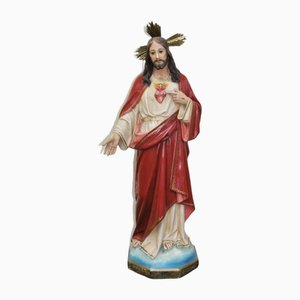 Antique Spanish Sacred Heart Sculpture from Olot