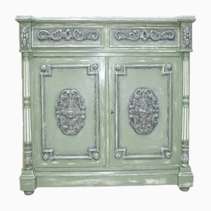 Antique Mediterranean Side Table with Marble Top
