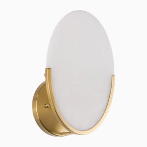 Mosman Brass Disk Wall Sconce from Pure White Lines