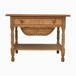 Commode à Tiroirs à Sewing en Chêne et Rotin, Danemark, 1970s
