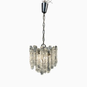Vintage Ice Glass Chandelier by J. T. Kalmar