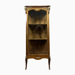 Louis XV Three-Sided Display Case in Mahogany and Gilded Bronzes, 1850s