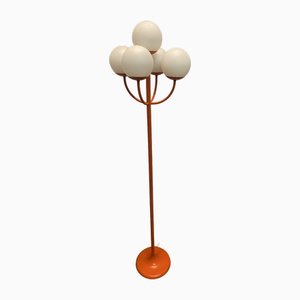 Vintage Metal Floor Lamp in Orange from Kaiser Idell / Kaiser Leuchten, 1960s