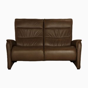 Hukla Braunes Zwei-Sitzer Ledersofa