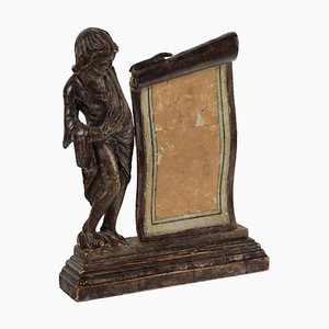 Cartucho y escultura en madera del siglo XVIII