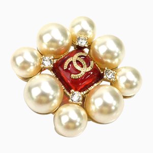 Coco Mark Brooch in Metal and Fake Pearl from Chanel