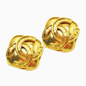 Coco Mark Earrings in Metal Gold from Chanel, Set of 2